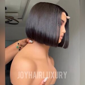 Luxury bone straight raw human hair bob wig